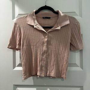 Zara cropped shirt